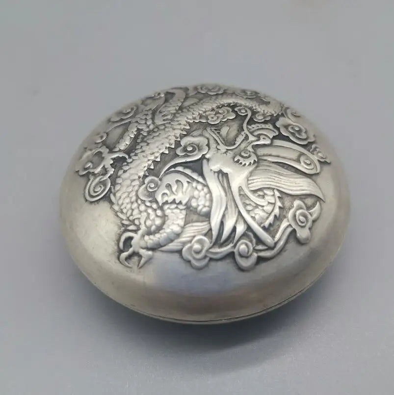 China White copper dragon inkpad box crafts statue