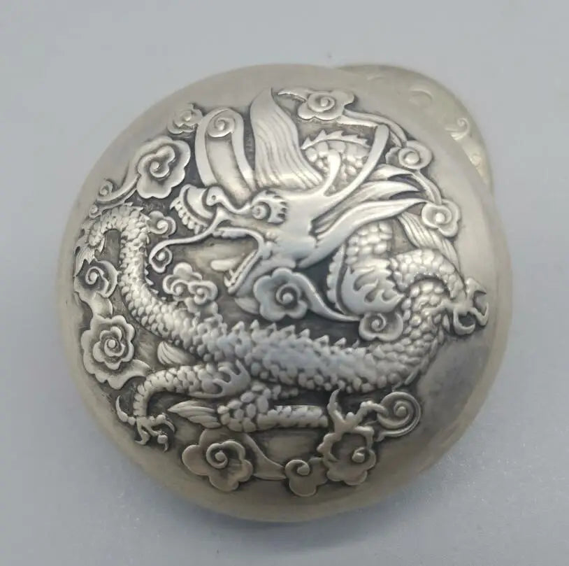 China White copper dragon inkpad box crafts statue