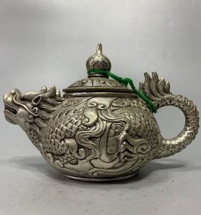 China White copper dragon teapot crafts statue