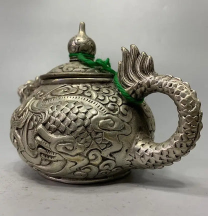 China White copper dragon teapot crafts statue