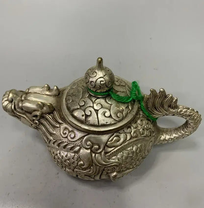 China White copper dragon teapot crafts statue