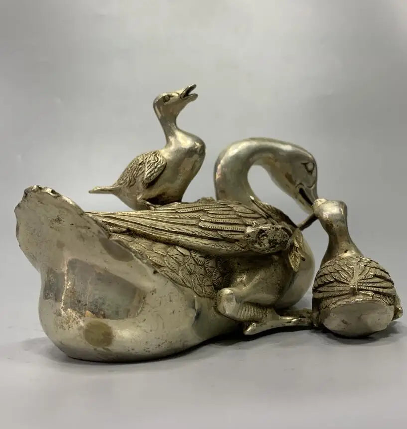 China White copper duck crafts statue