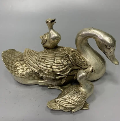 China White copper duck crafts statue