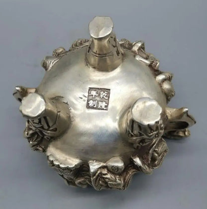 China White copper eight immortals Incense burner crafts statue