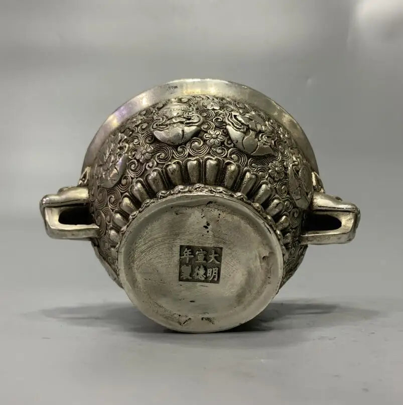 China White copper eight treasures Tibetan bowl crafts statue