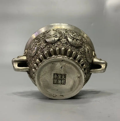 China White copper eight treasures Tibetan bowl crafts statue