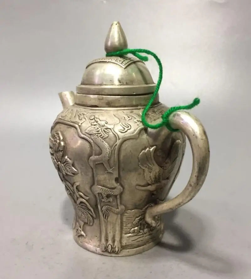 China White copper fish teapot crafts statue