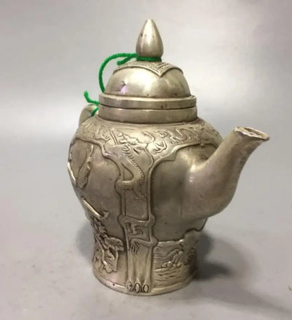 China White copper fish teapot crafts statue