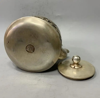 China White copper five cow teapot crafts statue