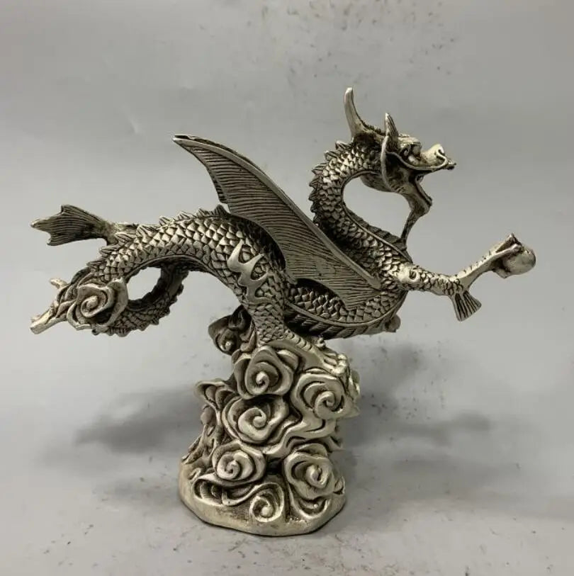 China White copper fly dragon crafts statue
