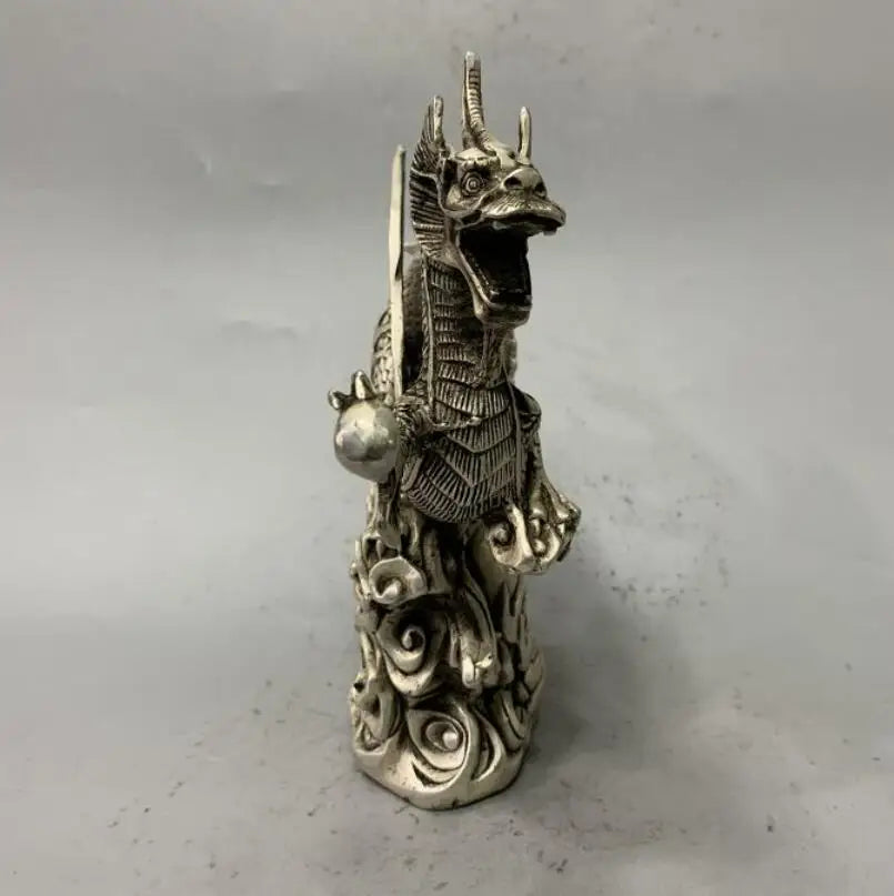 China White copper fly dragon crafts statue