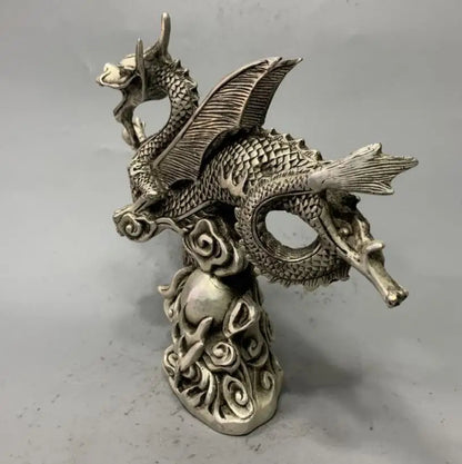 China White copper fly dragon crafts statue