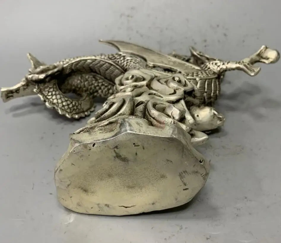 China White copper fly dragon crafts statue