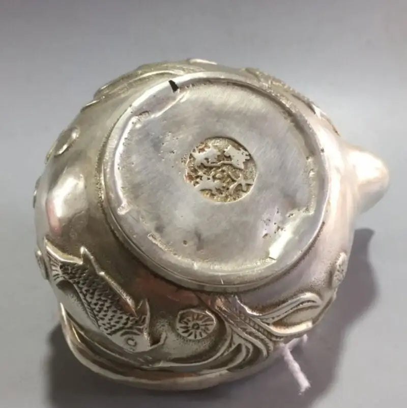 China White copper goldfish teapot crafts statue