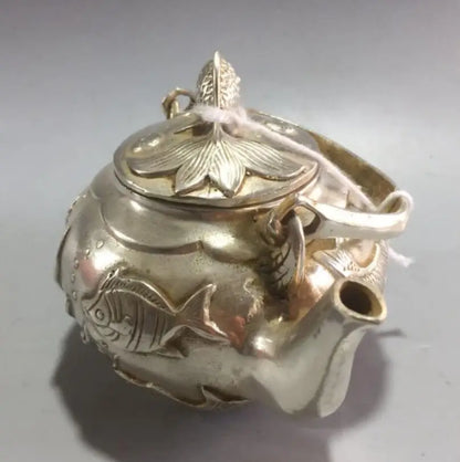 China White copper goldfish teapot crafts statue