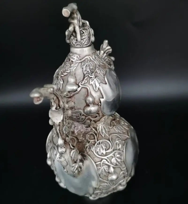 China White copper gourd teapot crafts statue