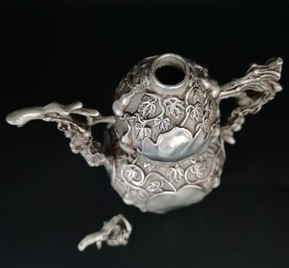 China White copper gourd teapot crafts statue
