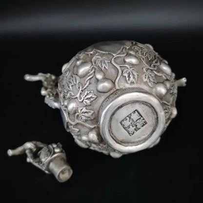China White copper gourd teapot crafts statue