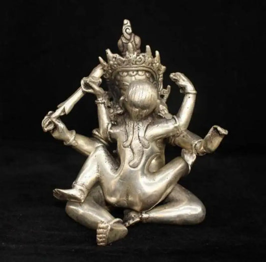China White copper happy Buddha crafts statue