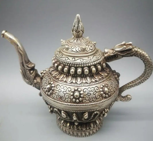 China White copper hidden wine pot crafts statue