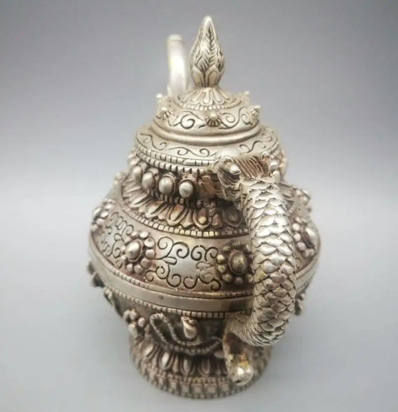 China White copper hidden wine pot crafts statue