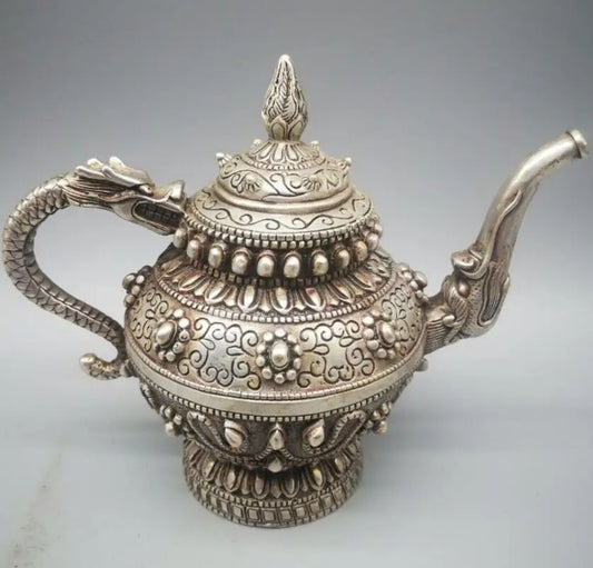 China White copper hidden wine pot crafts statue