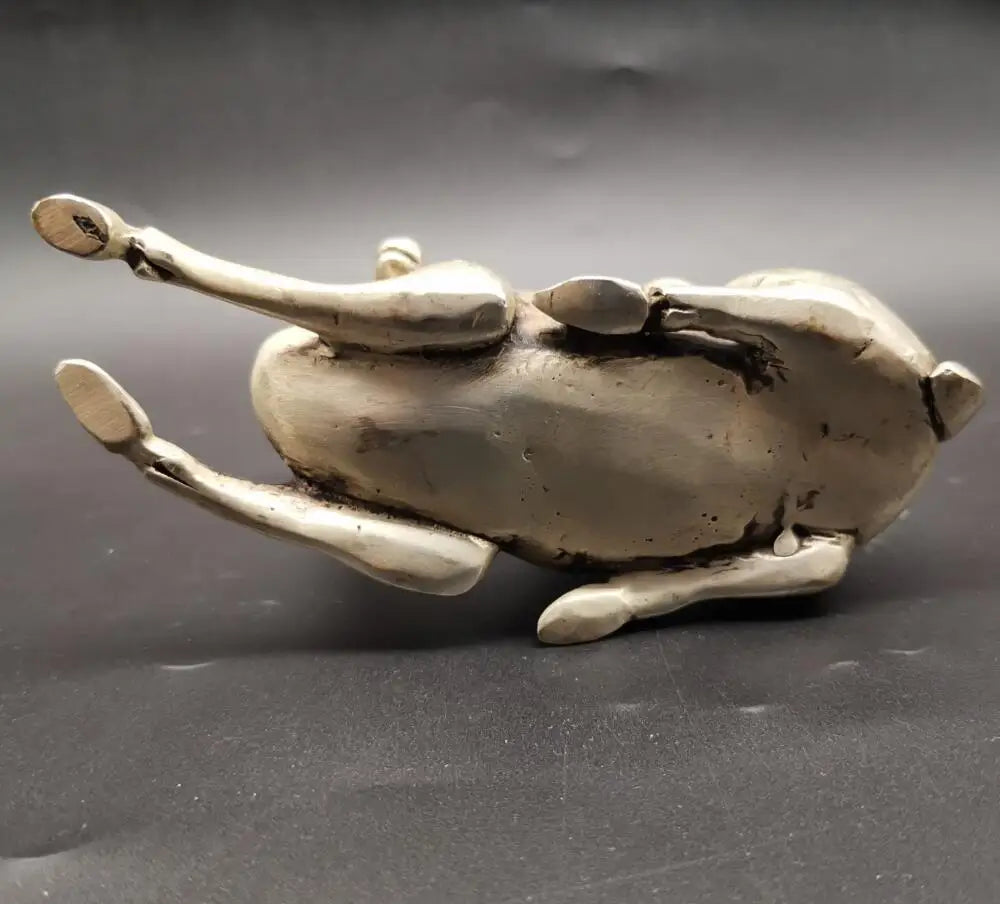 China White copper immortal Riding deer crafts statue