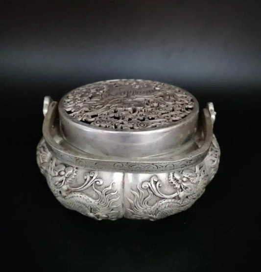 China White copper kirin incense burner crafts statue