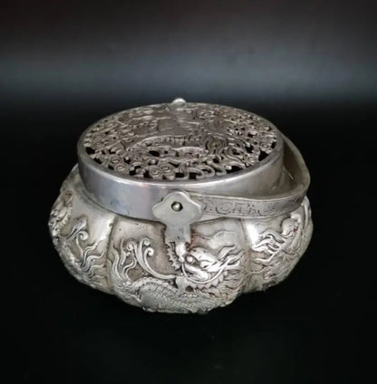 China White copper kirin incense burner crafts statue