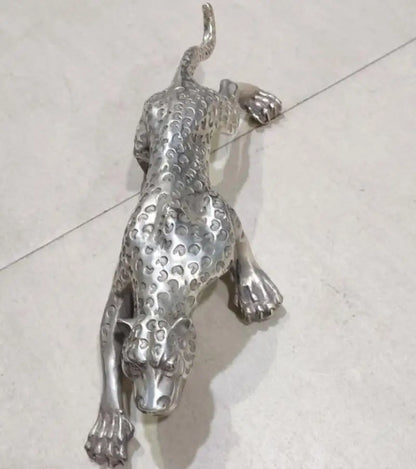 China White copper leopard crafts statue