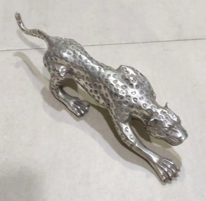 China White copper leopard crafts statue