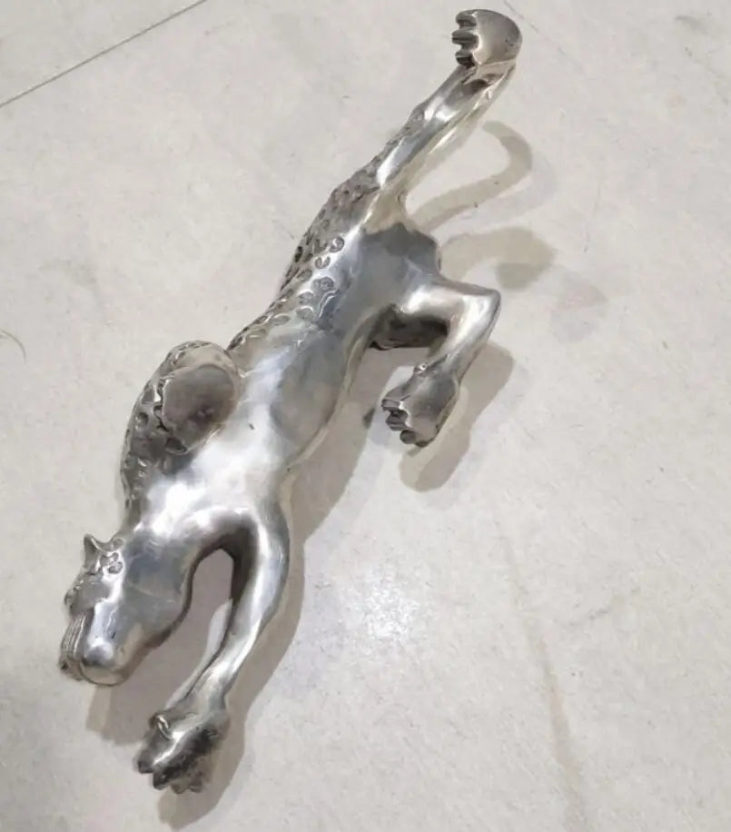 China White copper leopard crafts statue