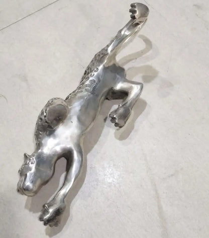 China White copper leopard crafts statue