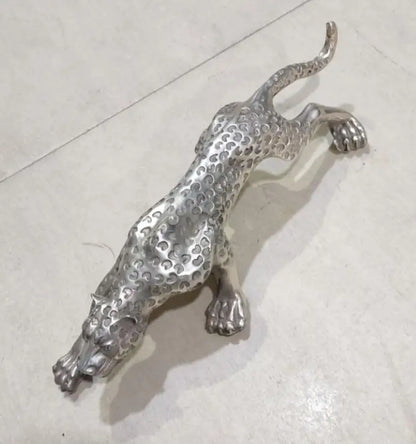 China White copper leopard crafts statue