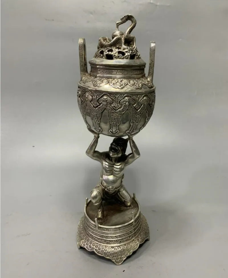 China White copper lohan Incense burner crafts statue