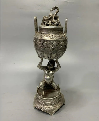 China White copper lohan Incense burner crafts statue