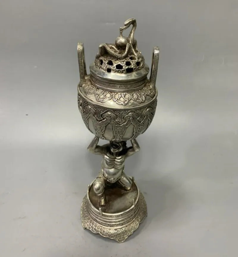 China White copper lohan Incense burner crafts statue