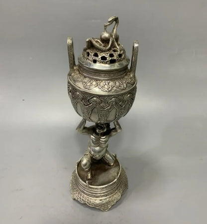 China White copper lohan Incense burner crafts statue