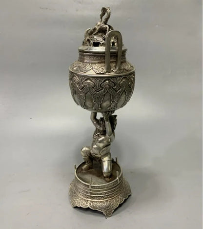 China White copper lohan Incense burner crafts statue