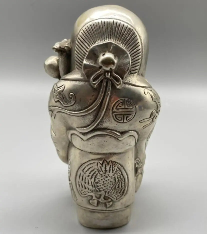 China White copper longevity Buddha crafts statue