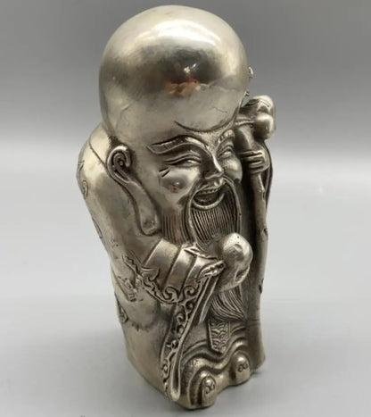 China White copper longevity Buddha crafts statue