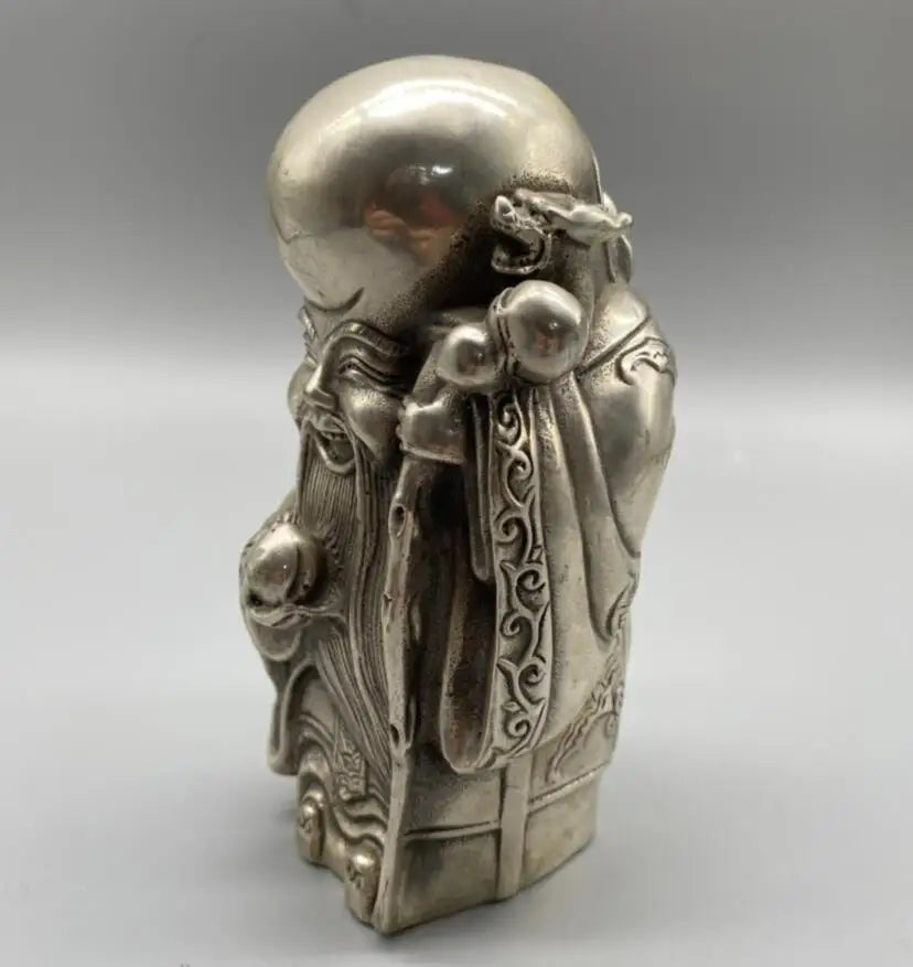 China White copper longevity Buddha crafts statue