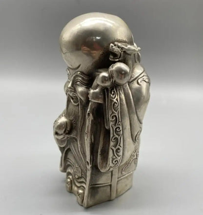 China White copper longevity Buddha crafts statue