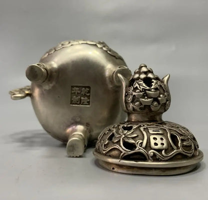 China White copper maitreya Buddha Incense burner crafts statue