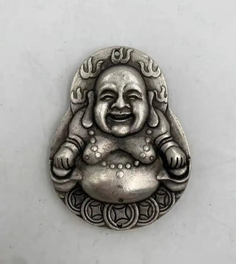 China White copper maitreya Buddha amulet pendant