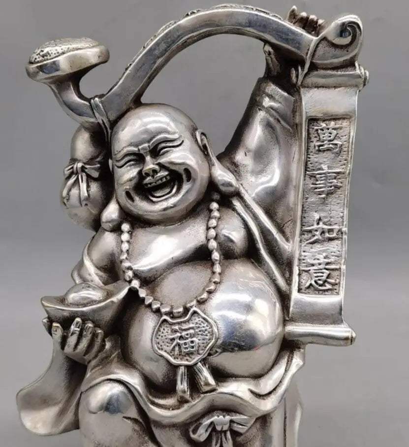 China White copper maitreya Buddha wealth crafts statue
