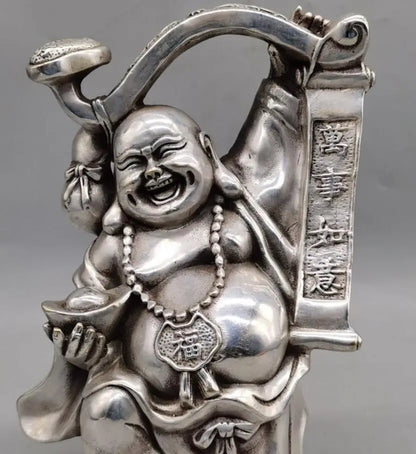 China White copper maitreya Buddha wealth crafts statue