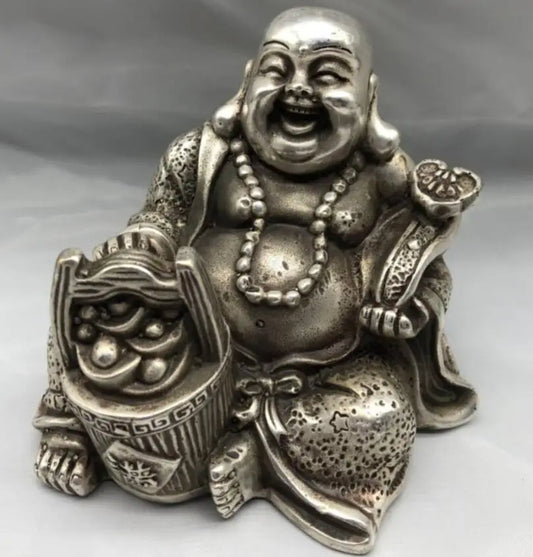 China White copper maitreya Buddha wealth crafts statue