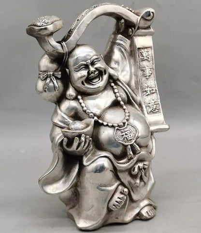 China White copper maitreya Buddha wealth crafts statue