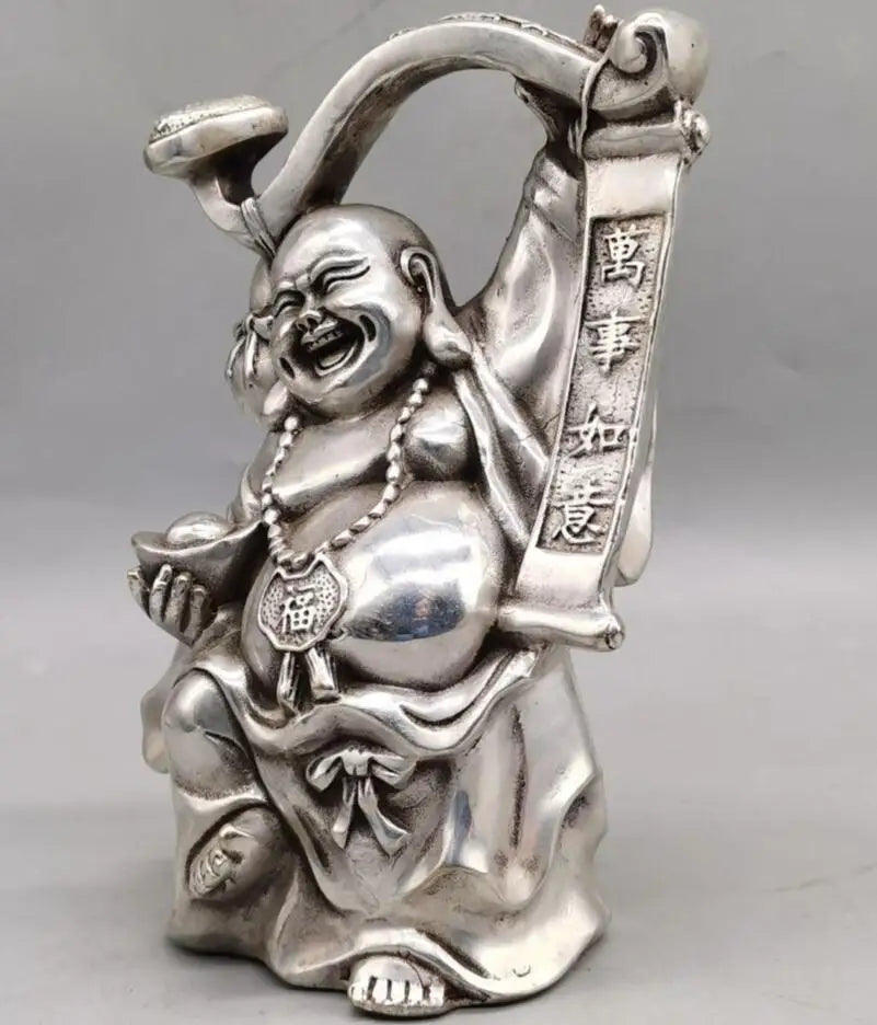 China White copper maitreya Buddha wealth crafts statue
